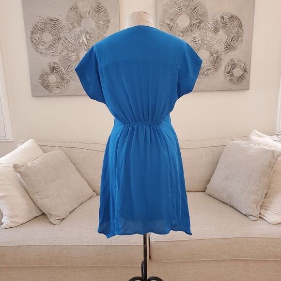 One One Six: Waist-Tie Faux-Wrap Mini Dress size XS in Blue- NEW - Picture 7 of 11
